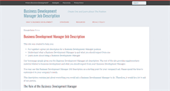 Desktop Screenshot of businessdevelopmentmanagerjobdescription.com