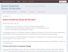 Tablet Screenshot of businessdevelopmentmanagerjobdescription.com